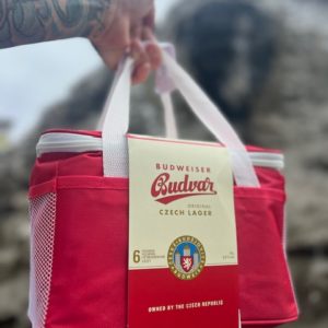 Budweiser Thermo Tasche inkl. 6x 0,5L original Budweiser Budvar Dose